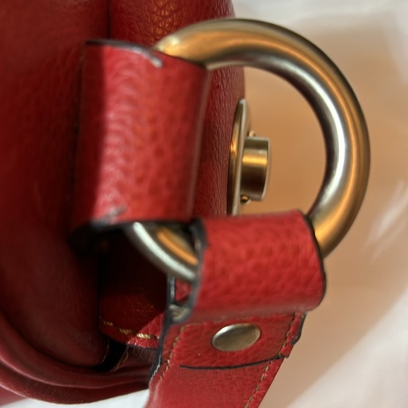 🔥 SALE! MARC JACOBS Red Leather Shoulder Bag Preppy - Picture 13 of 14